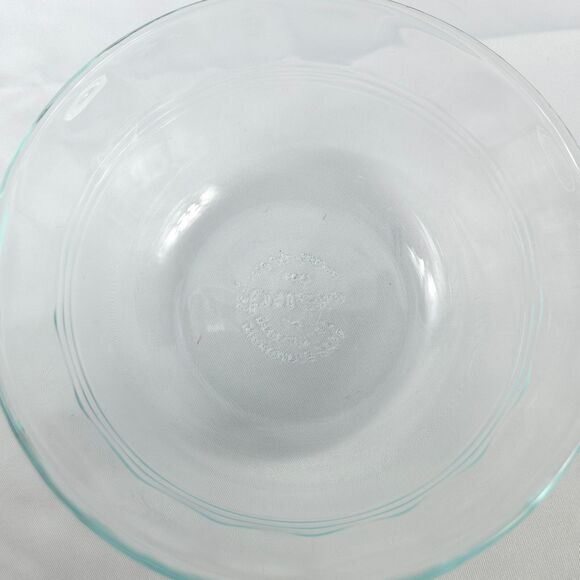 4 Pyrex Scalloped Ring Green Glass Custard Dessert Ramiken Cups #464 300ml - Picture 5 of 7